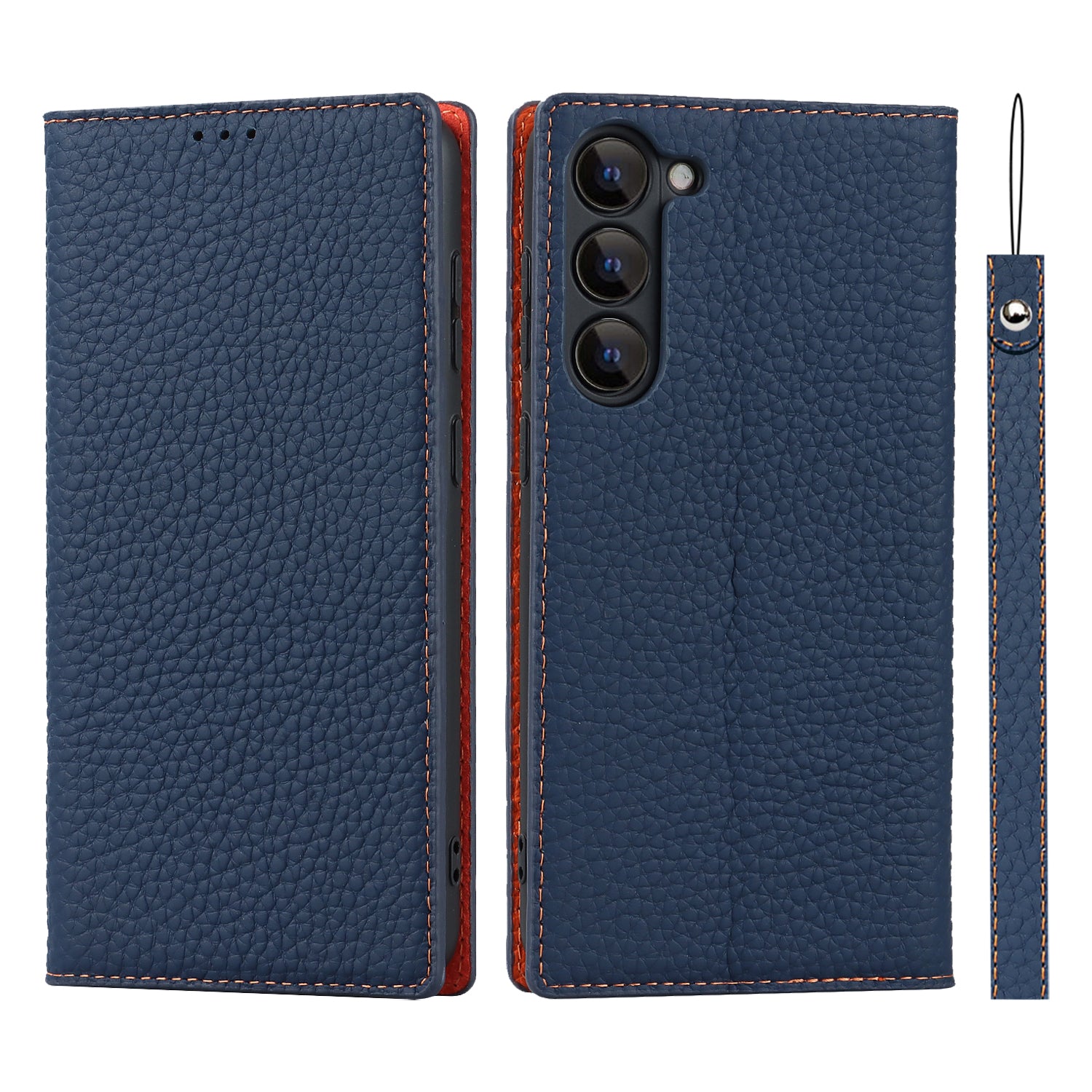 Genuine Leather TPU Flip Cover for Samsung Galaxy S23 Litchi Texture Wallet Stand Phone Protective Case Shell with Hand Strap Genuine Leather TPU Flip Cover for Samsung Galaxy S23 Litchi Texture Wallet Stand Phone Protective Case Shell with Hand Strap